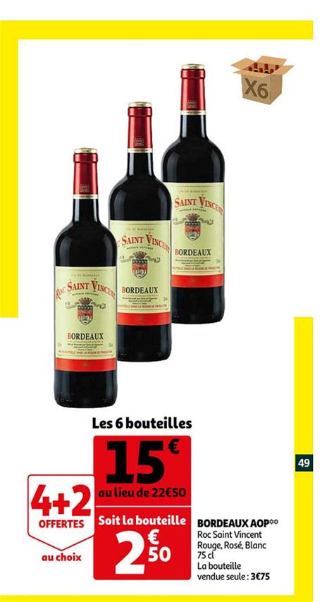 Promo Bordeaux Aop Roc Saint Vincent Chez Auchan ICatalogue Fr