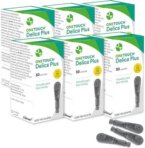 Amazon OneTouch Delica Plus Lancets For Diabetes Testing Fine 30