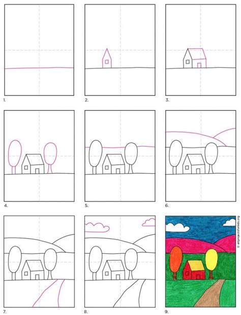 How to Draw an Easy Landscape · Art Projects for Kids