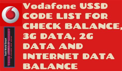 Vodafone USSD Code Lists For Check Balance 3G DATA 2G DATA And