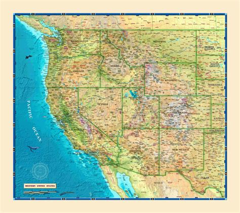 Western USA Wall Map by Compart Maps - MapSales