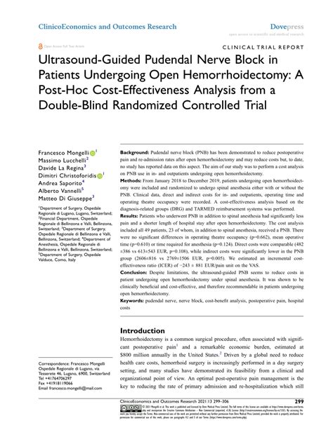 Pdf Ultrasound Guided Pudendal Nerve Block In Patients Undergoing