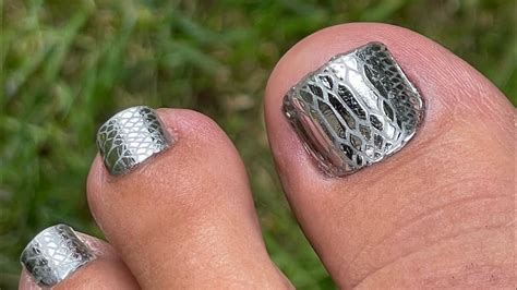 Chrome Snake Skin Polygel Dual Form Fake Fake Fake Toenails What A