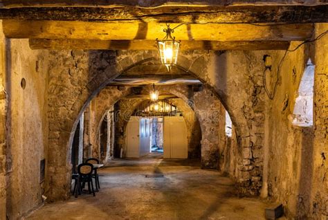 Historic Rue Obscure Dark Street Underground Passageway Under Harbor