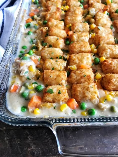 Tater Tot Topped Chicken Pot Pie The Skinnyish Dish