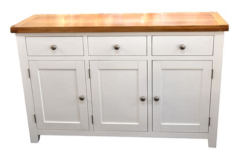 Harrogate White Sideboard Solid Oak And Pine Doors Drawers