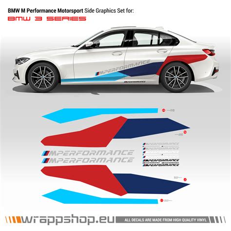 M Performance Motorsport Side Stripes Decals Set For Bmw M M M