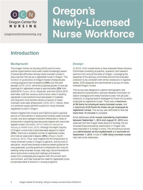 Oregon’s Newly Licensed Nurse Workforce | 2016 Report