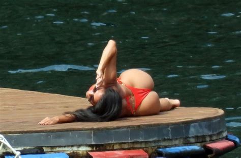 Nicole Scherzinger Sizzles In A Red Thong Bikini As She Celebrates Her