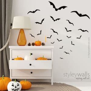 Halloween Wall Decal, Bats Wall Decal, Bats Wall Sticker, Bats Halloween Wall Decal for Office ...