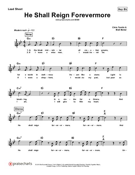 He Shall Reign Forevermore Simplified Sheet Music Pdf Chris Tomlin