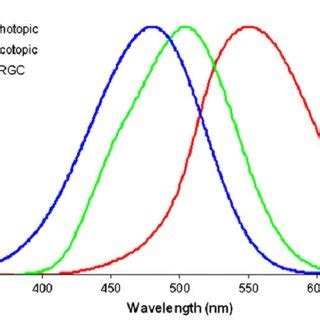 Spectral Sensitivity Curves For Photopic Vision Scotopic Vision And