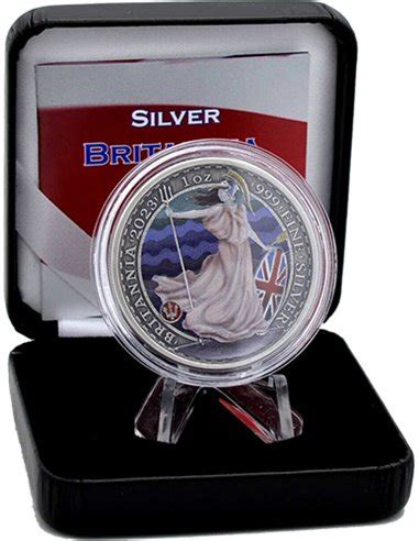 Blue Waves Britannia Oz Silver Coin Pounds United Kingdom