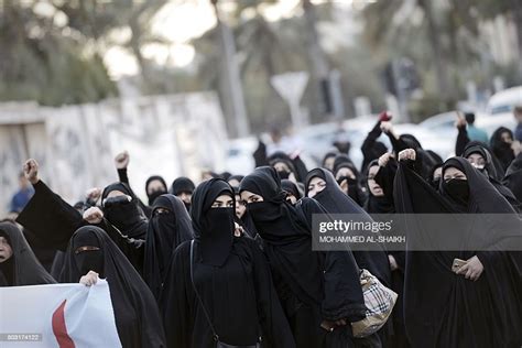 Bahraini Women Take Part In A Protest In The Village Of Jidhafs West