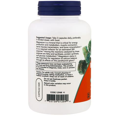 Now Foods Magnesium Citrate Veg Capsules Iherb