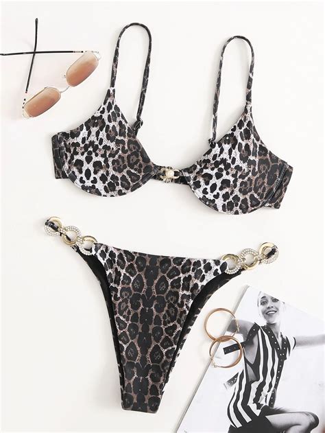 Bikini Mit Leopard Muster B Gel Und Tanga Aktuelle Trends G Nstig