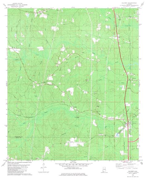 Classic USGS Calvert Alabama 7.5'x7.5' Topo Map – MyTopo Map Store