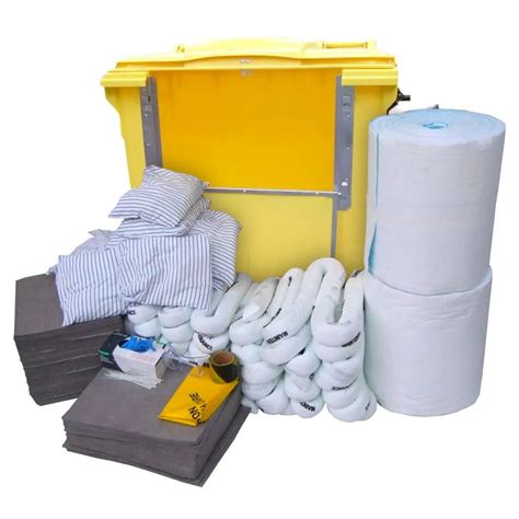 Wheeled Locker Spill Kit 1200 Litre W Drop Front Yellow Shield