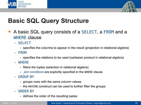 Structured Query Language Sql Lecture 5 Introduction To Databases 1007156anr