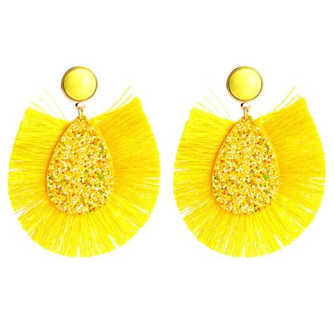 Alloy Fashion Tassel Earring Yellow Nhje1932yellow Tassels Fashion