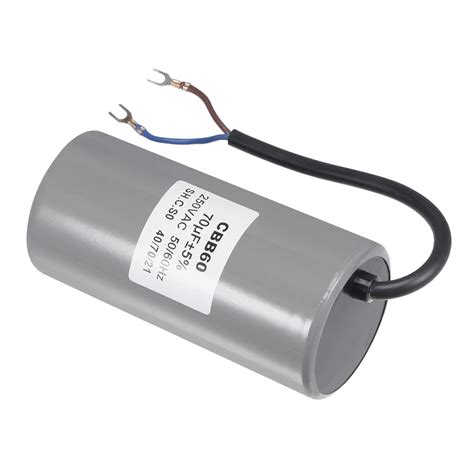 Cbb60 Run Capacitor 250v Ac 70uf 5060hz With 2 Wires Lead Run Round