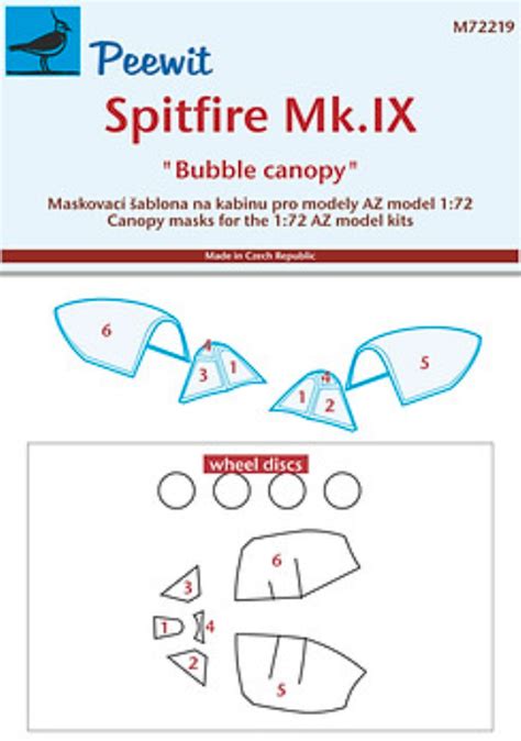 Canopy Mask For Spitfire Mk Ix Bubble Canopy Az Models Peewit