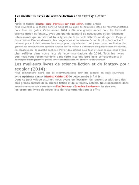 Les Meilleurs Livres De Science Fiction Et De Fantasy Pdf Fantaisie