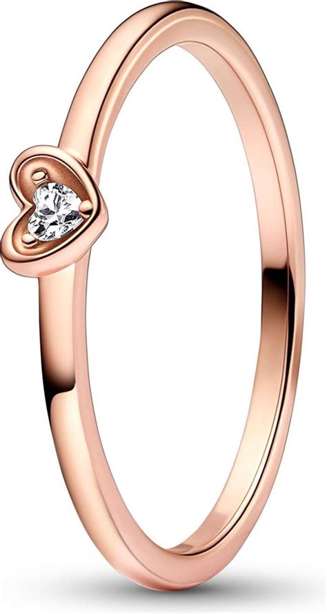 Pandora Radiant Heart Ring Rose Gold Transparent Pris