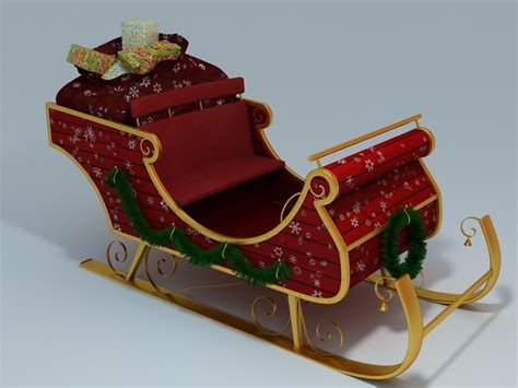 santa sled 3d model