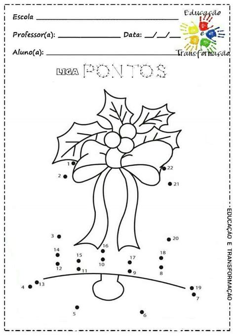 Natal Liga pontos a temática natalina Atividades Escolares