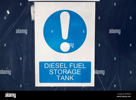 Diesel fuel storage tank sign Stock Photo - Alamy