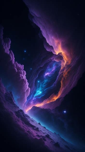 Premium Ai Image Purple And Blue Space Wallpaper That Says Galaxy