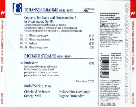 Chucrute Quiabo Brahms Piano Concerto No 2 R Strauss Burleske