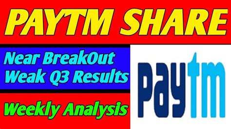 Paytm Share Paytm Share Latest News Paytm Share Near Breakout Paytm Share Weekly Analysis