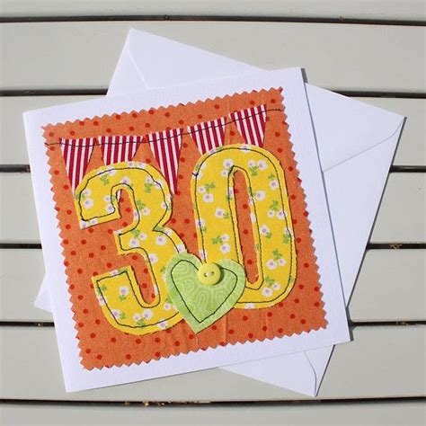 Th Birthday Card Handmade Handcrafted Fabric Card Etsy Uk