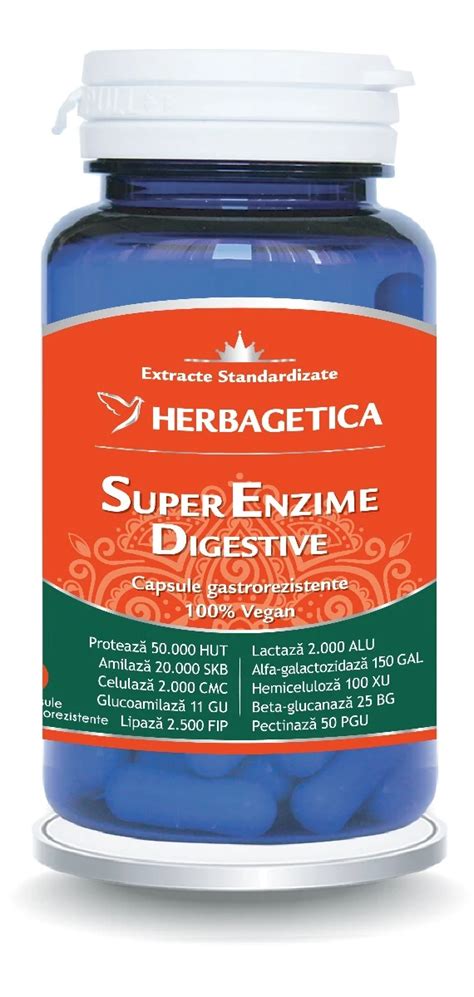 Super Enzime Digestive 30 Capsule Herbagetica Drmax Farmacie