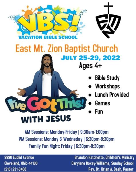 Vbs Vacation Bible School East Mount Zion Baptist Church