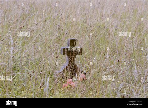 Neglected Grave Buried In Long Grass At Bedford Cemetery Bedford