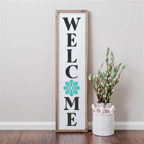 Welcome Snowflake Porch Sign Svg Perfect For Your Front Porch Stencil