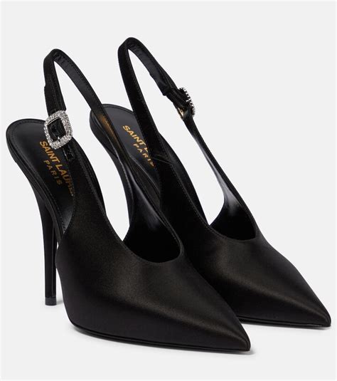 Saint Laurent Yasmeen Satin Slingback Pumps Shopstyle