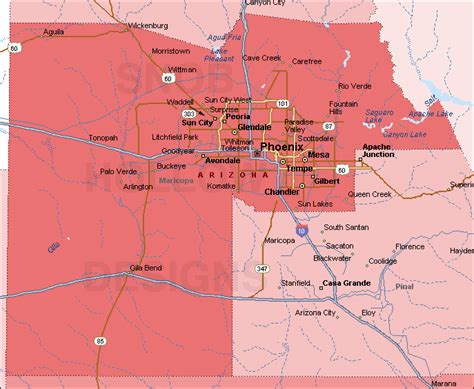 Map Of Maricopa County Az | Map Of West