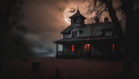 Premium AI Image | Halloween haunted house background wallpaper