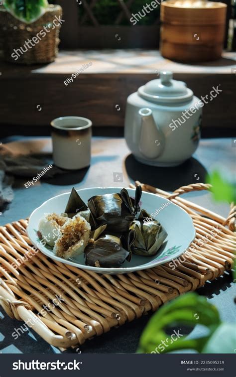 Lemper Traditional Cake Javanese Indonesia Wrapped Stock Photo