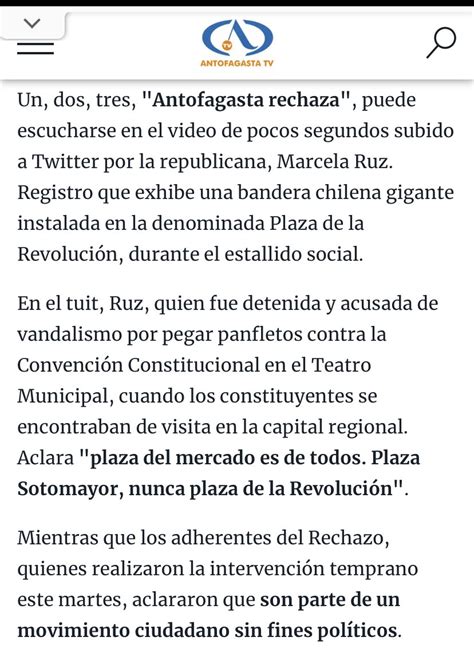 Marcela Ruz Republicana RECHAZO On Twitter AntofagastaTV Y Todo