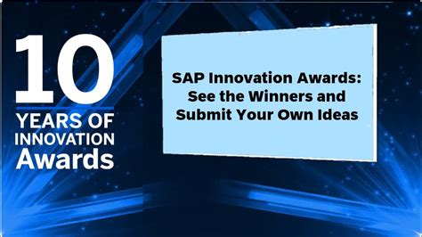 SAP Innovation Awards See The Winners And Submit Your Own Ideas YouTube