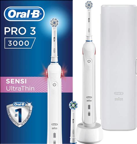 Oral B Pro 3 3000 Cross Action Electric Rechargeable Toothbrush Powered