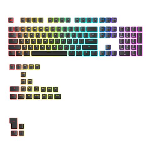 Glorious Gpbt Aura V3 Rgb Pudding Style Keycaps Black Glo Kb Acc Kc