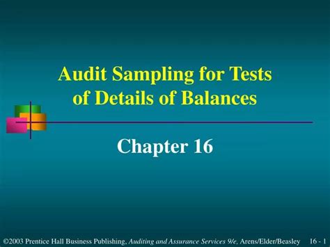 PPT Audit Sampling For Tests Of Details Of Balances PowerPoint