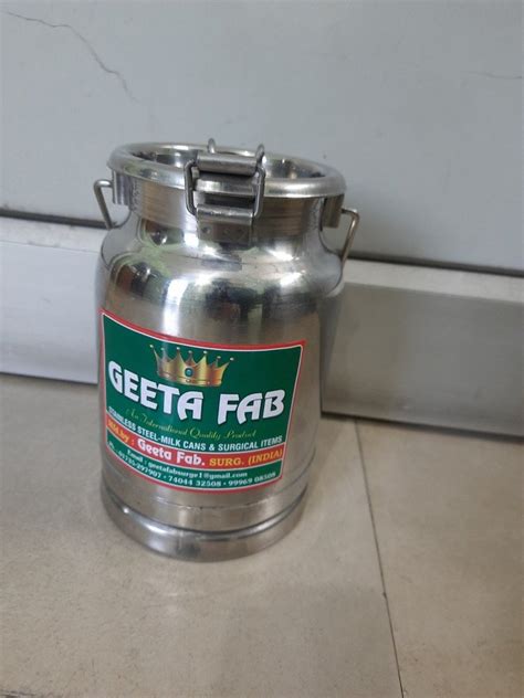 Geeta Fab L Stainless Steel Locking Milk Can At Rs Piece In