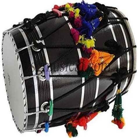 Black Wooden Punjabi Bhangra Dhol Mango Wood Size 24 Inch At Rs 3950